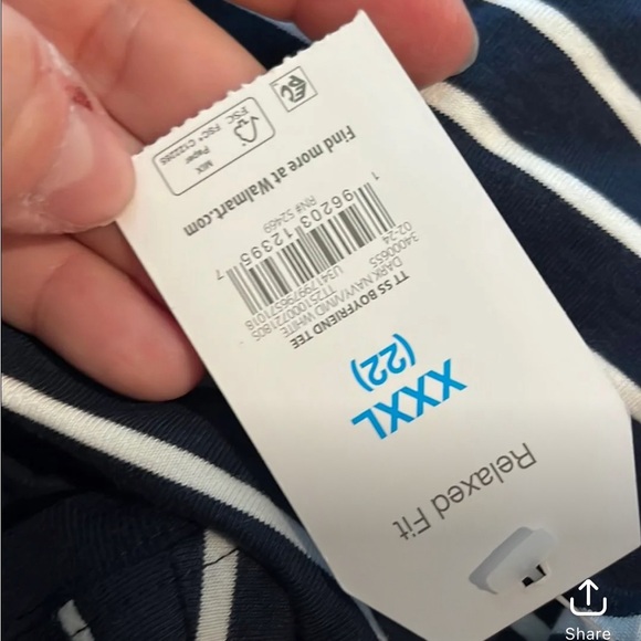 NWT 3X blue striped t shirt 1147 - Picture 3 of 4